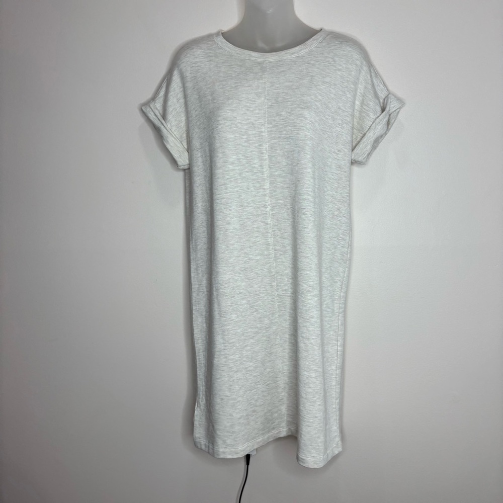 Lou & Grey size small NWT t shirt dress short sleeve beige tan cream casual